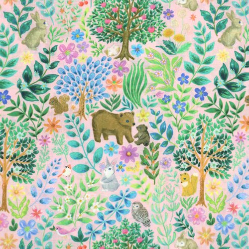 Animali Del Bosco Vintage Con Fogliame Elegante