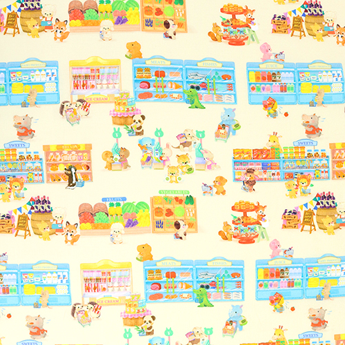March Mignon Animaux Vintage Tissu par Hokkoh