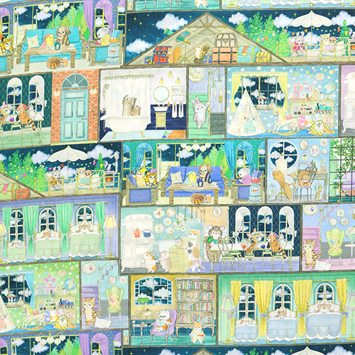 Pices Vintage Mignonnes, Maison des Animaux Tissu par Hokkoh