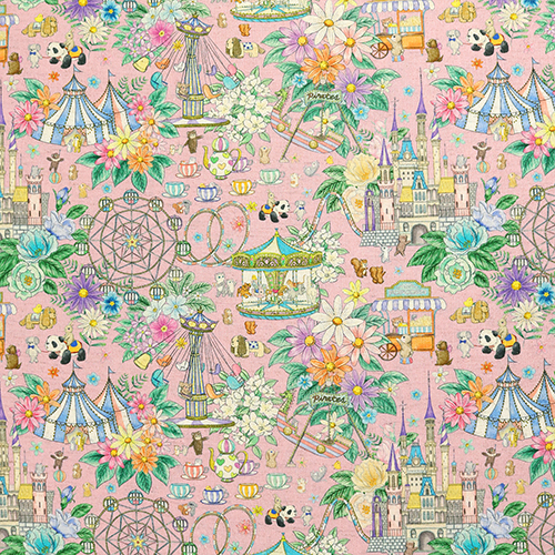 Fte Foraine Vintage Cirque Carrousel Fleurs Tissu par Hokkoh