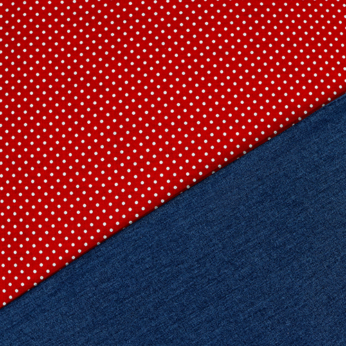 Wende Dunkler Denim Rote Punkte 4