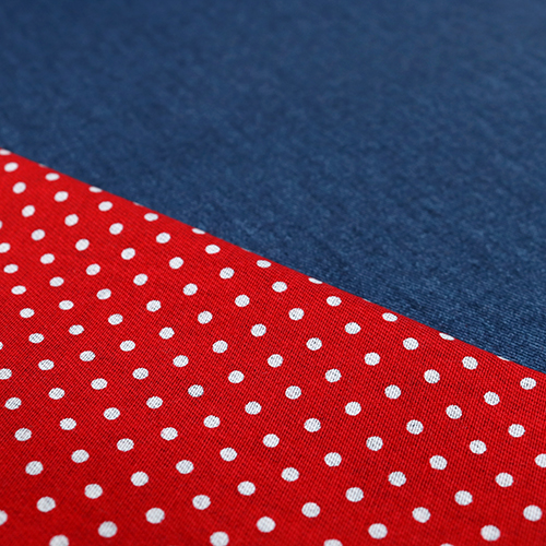 Wende Dunkler Denim Rote Punkte 5
