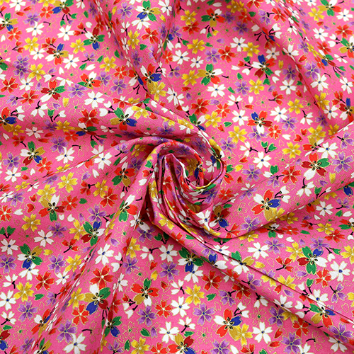 Japanese Gold Colourful Sakura Cherry Blossom Fabric by Japanese 