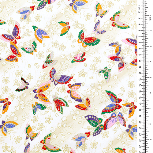 Papillon Doré Japonais Fleur de Sakura 1