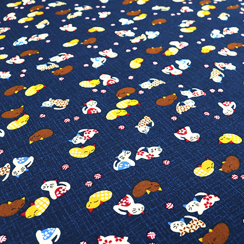 Chats Neko Dormants à Motifs Japonais 5