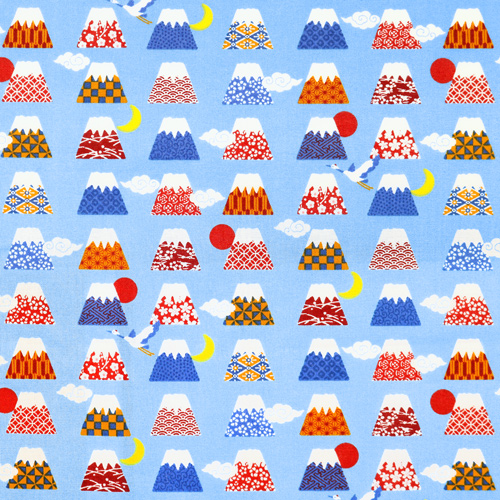 Monte Fuji Cielo Azul Nubes Sol Luna