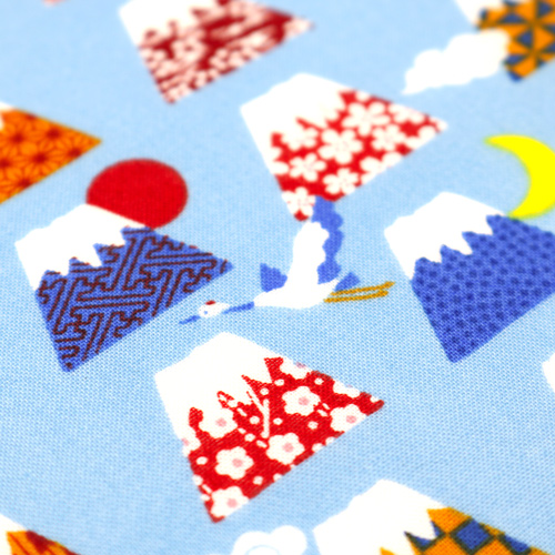 Monte Fuji Cielo Blu Nuvole Sole Luna 5