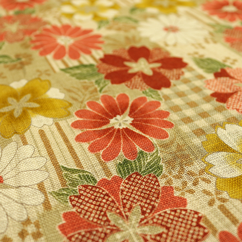 Japanisch Gemusterte Blumen Gestreiftes Patchwork 5