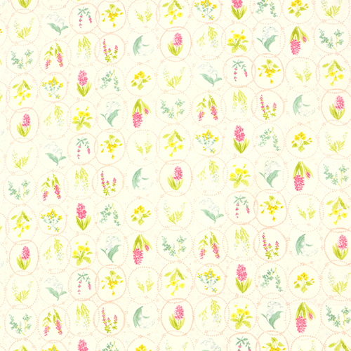 Cadres Floraux du Jardin Botanique d'Herbes Tissu par Japanese Indie