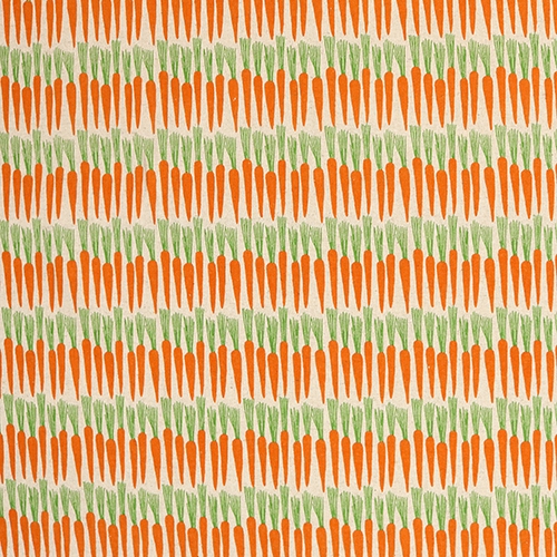 Rayures Rptes de Carottes en Impression Bloc Simple Tissu par Japanese Indie