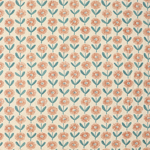 Jolie Fleur Peinte sur Tissu Naturel Tissu par Japanese Indie