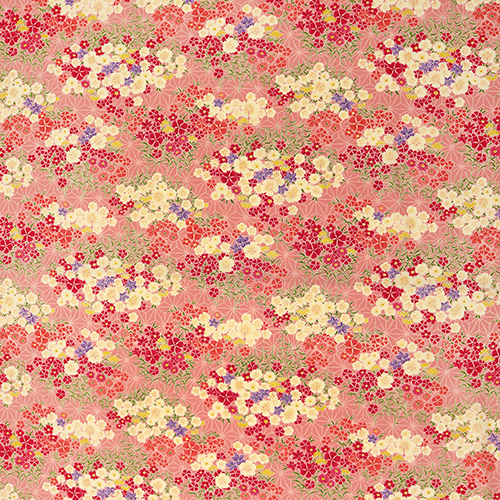 Fleurs Japonaises Dlicates Jardin Asanoha Tissu par Japanese Indie