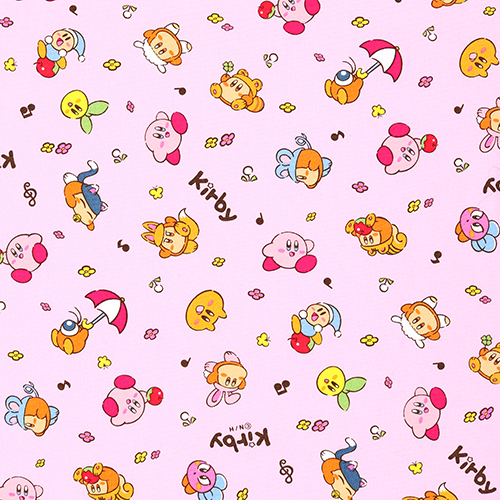 Notes De Musique Kirby Simples Tissu par Japanese Indie