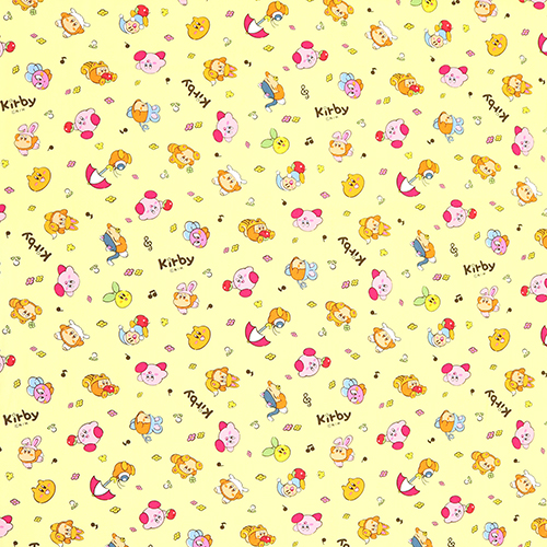 Kirby Music Notes Simple Fabric by Japanese Indie - modes4u