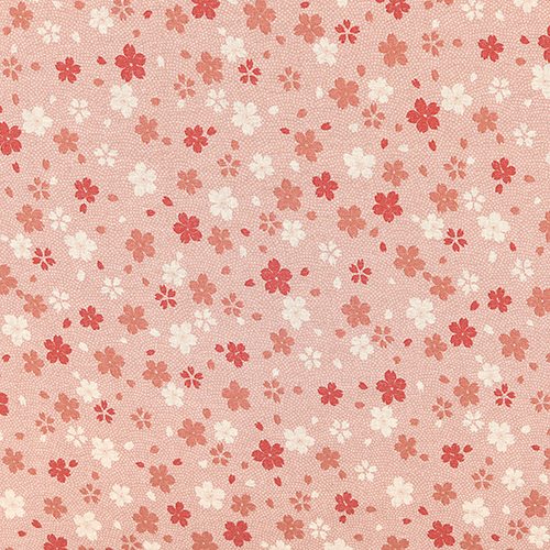 Mixed Sakura Cherry Blossom Same Komon Dot Fabric by Japanese Indie
