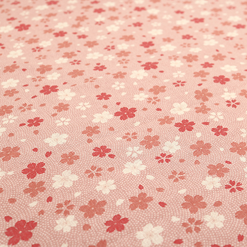 Fleurs de Cerisier Sakura Mélangées avec Motif à Pois Komon 5