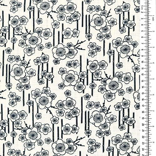 Fleur de Prunier Encre Noire et Bambou 1