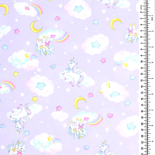 Licorne Château Nuages Étoiles Lune Bordure 1