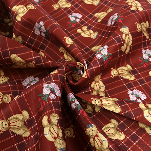 Adorable Oso Tartán De Cuadros Rosas Rojas 2