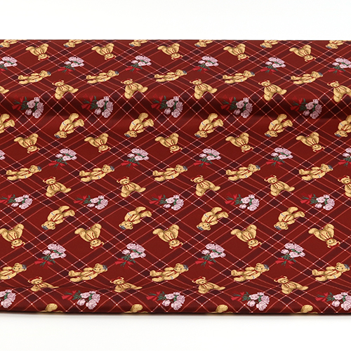 Adorable Oso Tartán De Cuadros Rosas Rojas 3