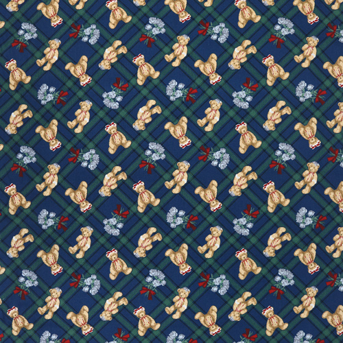 Adorable Cute Bear Tartan Plaid Roses 4