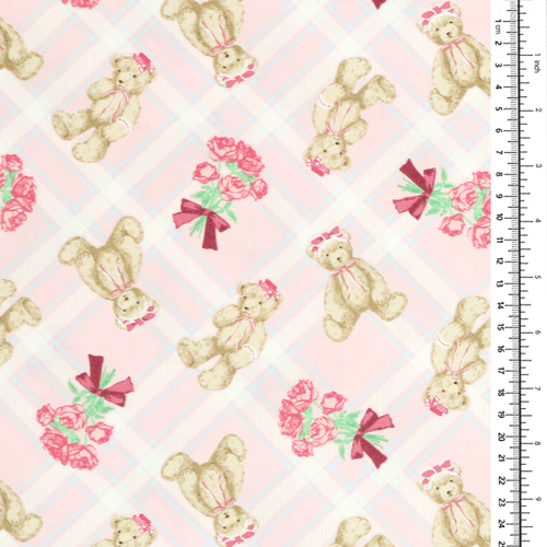 Adorable Cute Bear Tartan Plaid Roses 1
