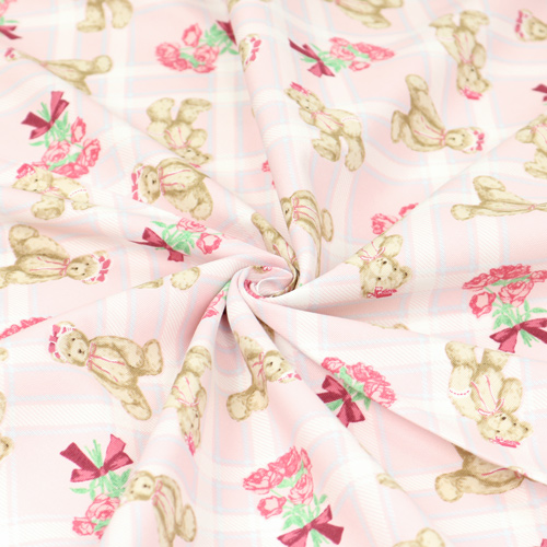 Adorable Cute Bear Tartan Plaid Roses 2