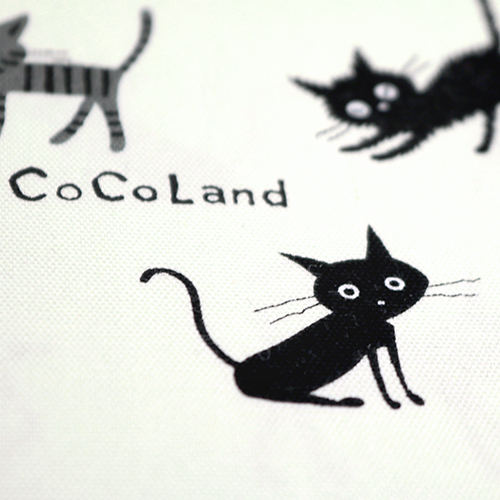 Cocoland Small Classic Black Cats Fabric by Japanese Indie - modes4u