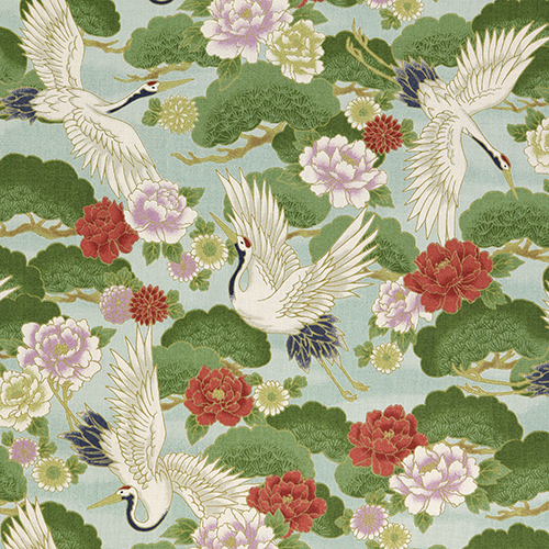 Japanese Crane Pine Tree Peony Yellow