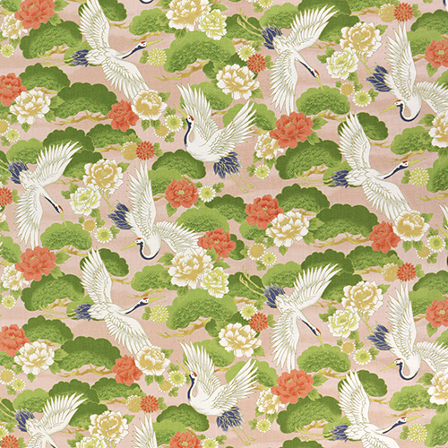 Japanese Crane Pine Tree Peony Pink 4