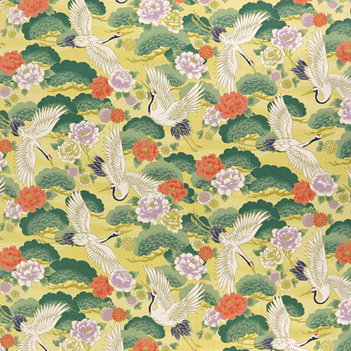 Japanese Crane Pine Tree Peony Blue 4