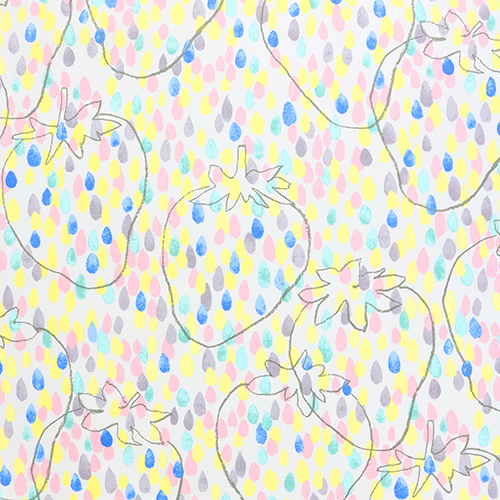 Shizuku Ichigo Goutte De Fraise Tissu par Japanese Indie