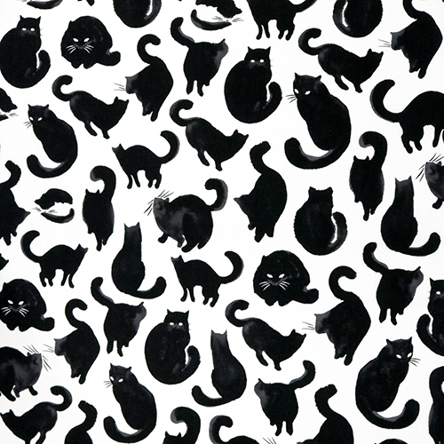 Large Japanese Inky Caligraphy Cats 4