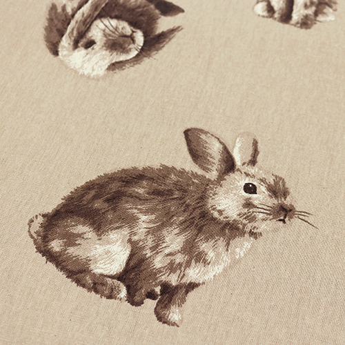 Lapins Vintage Sépia sur Toile Naturelle 5