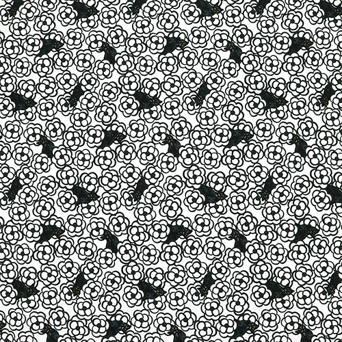 Chats Noirs Esquissés Calligraphie Fleurs 4