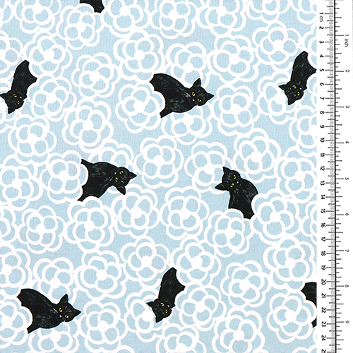 Chats Noirs Esquissés Calligraphie Fleurs 1