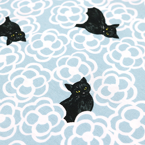 Chats Noirs Esquissés Calligraphie Fleurs 5
