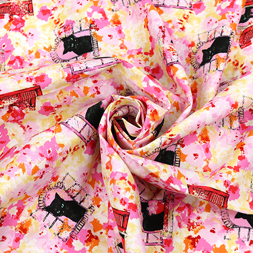 Chat Noir Fenêtres Florales Peinture Montage 2