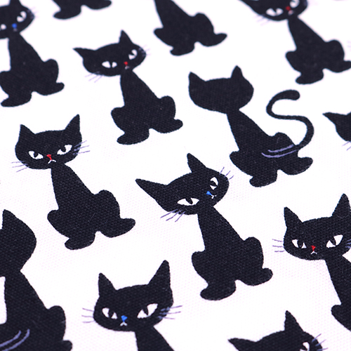 Stylised Black Cats Sitting Red Blue Noses 5