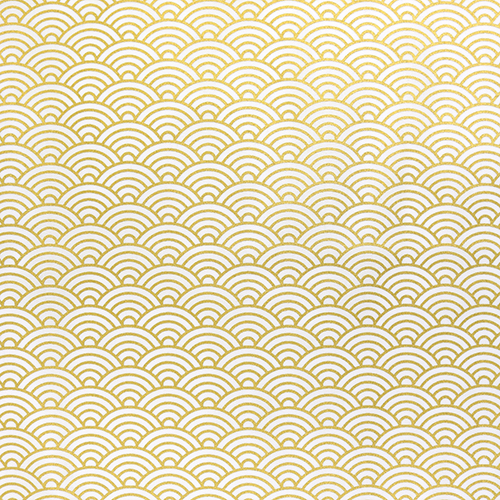 Vague Seigaiha Blanche Avec Or Mtallique Tissu par Japanese Indie