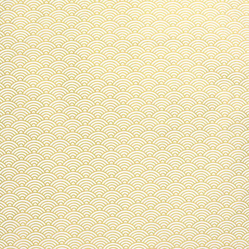 Vague Seigaiha Blanche Avec Or Métallique 4