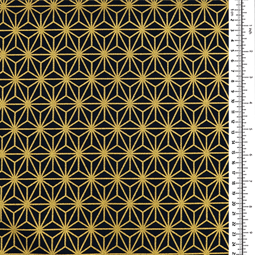 Motif Étoile Asanoha Noire Avec Or Métallique 1