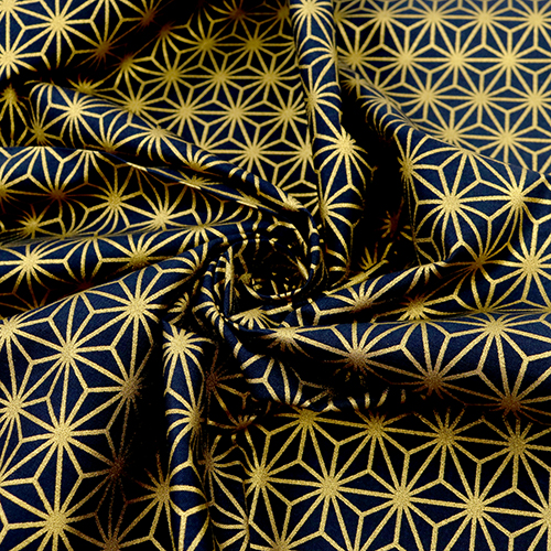 Motif Étoile Asanoha Noire Avec Or Métallique 2