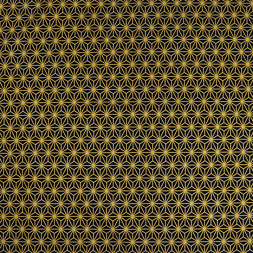 Motif Étoile Asanoha Noire Avec Or Métallique 4