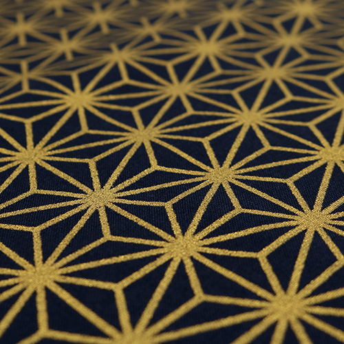 Motif Étoile Asanoha Noire Avec Or Métallique 5