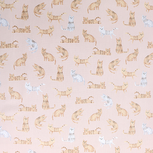 Chats Tigrs Assis En Train De Jouer Tissu par Japanese Indie