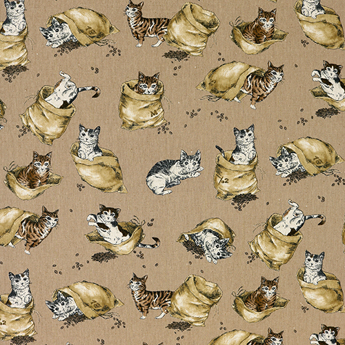 Chats Grains De Caf Tissu par Japanese Indie