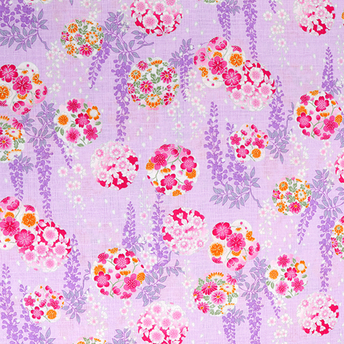 Cercles Floraux Ptales Glycine Japonaise Tissu par Japanese Indie