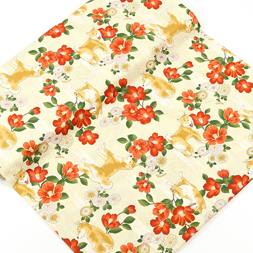 Chien Shiba Inu Fleurs De Camélia 3