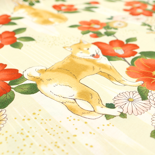 Chien Shiba Inu Fleurs De Camélia 5
